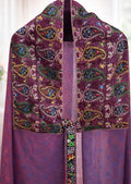 Banarasi Silk Wrap Shawl, Hand-Finished Artisan Paisley Embroidered Border, Lightweight Indian Shawl, Gift