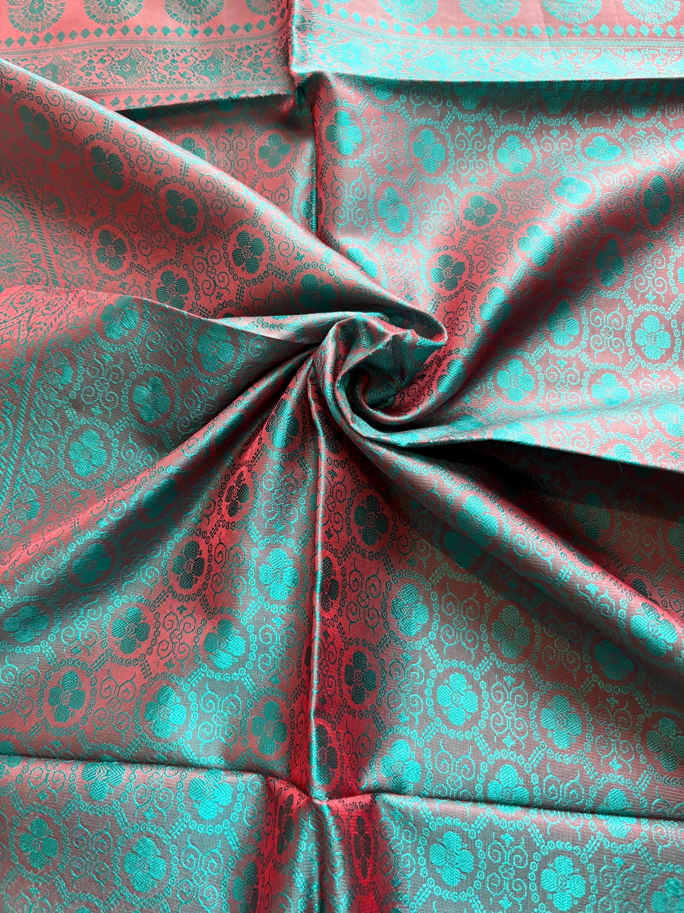 Silk Scarf Shawl, Benarasi Handwoven Lightweight Dual-Colored Wrap for Women, Gift
