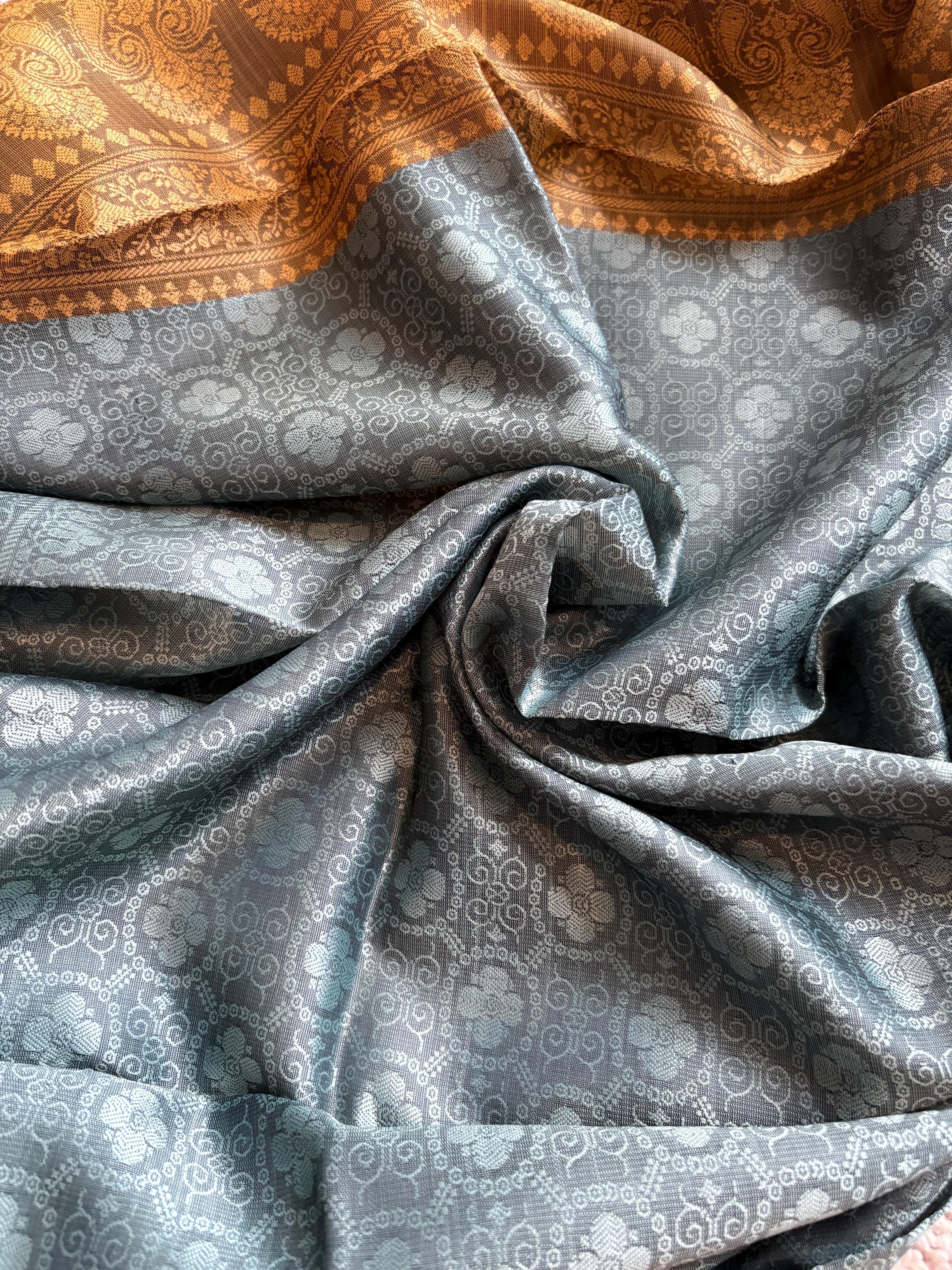 Silk Scarf Shawl, Benarasi Handwoven Lightweight Dual-Colored Wrap for Women, Gift